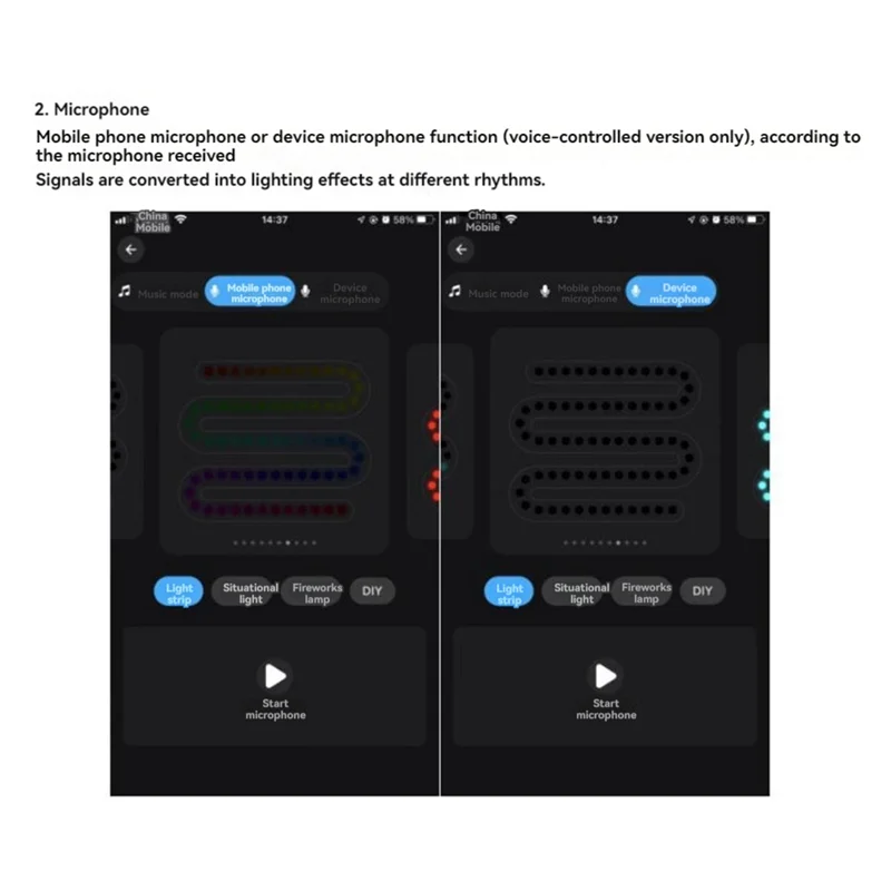 HFES LED 컨트롤러 44 키 Bluetooth 음성 활성화 지능형 디밍 색온도 스트립 조명 컨트롤러
