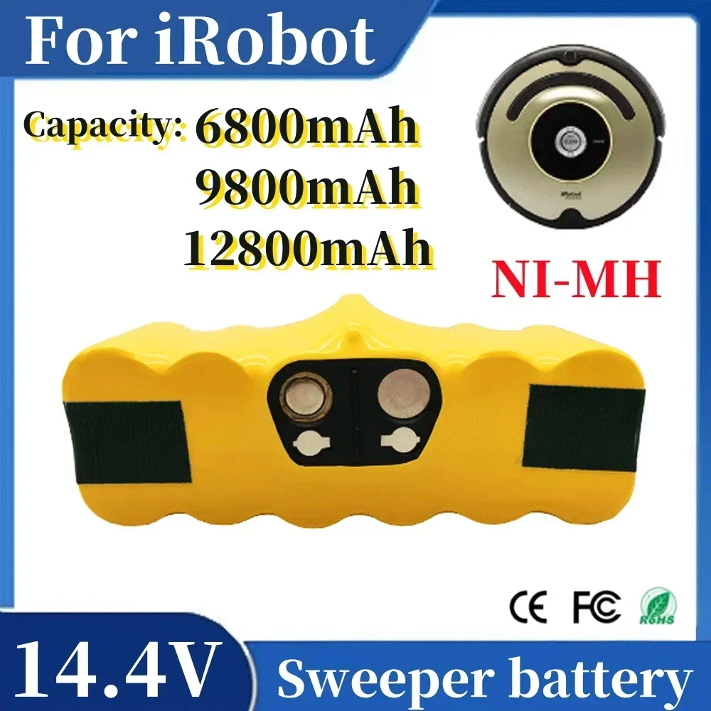 

14.4V 6800mAh/9800mAh/12800mAh Sweeper Battery, for the full range of iRobot sweepers，For iRobot 770 860 620 780 880 870,ect