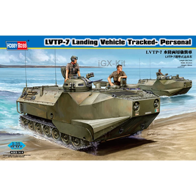 Hobbyboss 82409 1/35 skala LVTP7 LVTP-7 pojazd lądowy gąsienicowy personel Hobby Craft zabawka plastikowy model montażowy zestaw do budowania