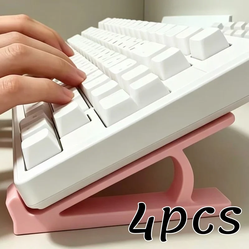 2/4pcs Desktop Keyboard Riser Anti-Slip Ergonomic Universal Stand Space-Saving Tabletop Organizer for Tablets Mechanical Office