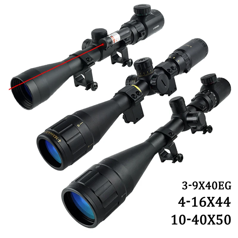 

3-9x40EG 4-16X44AOEG 10-40X50E Hunting Riflescope Outdoor Shooting Optical Scopes Green Red Rifle Scope Tactical Accessory