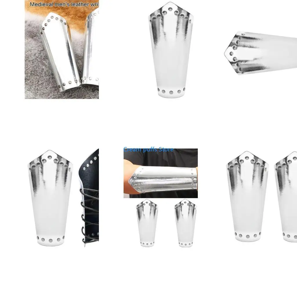 50LE Renaissant Arm Gauntlets Medieval Bracers Adult Cosplay Party Arm Guards Stage Props Cuffs Costume Accessories