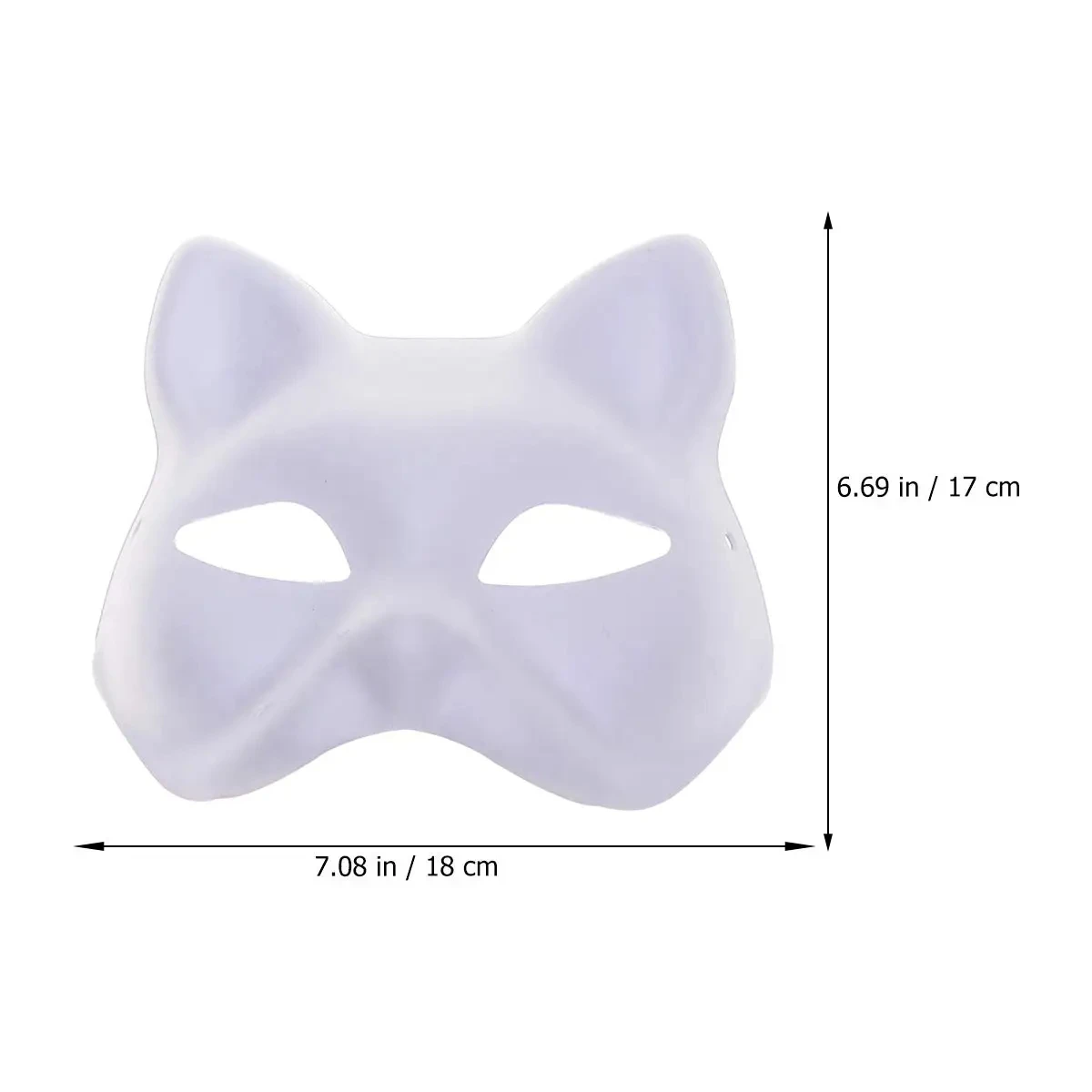 5PCS maschere termiche maschere per gatti bianchi Blank maschera di Halloween fai da te Animal Half Facemasks Masquerade Cosplay Party