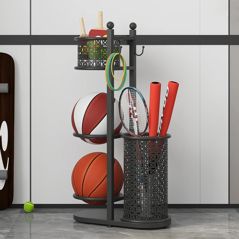 Wrought iron home indoor children's basketball storage rack ball storage rack kindergarten ball rack storage basket