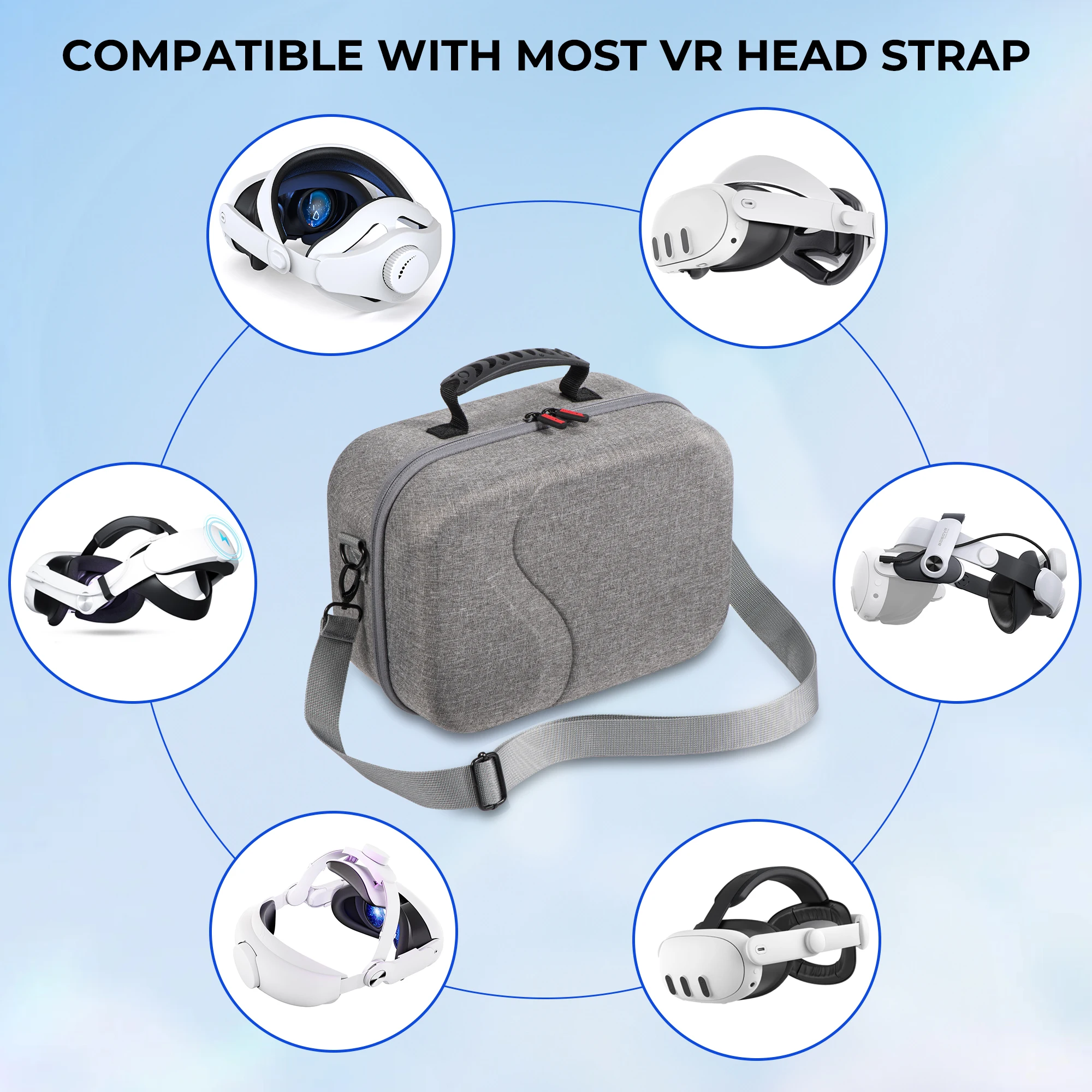 Carrying Case for Meta Quest 3,Hard Shell Travel Bag with Oculus Quest 3/BOBOVR S3 Pro Battery Head Strap and Other Accessories