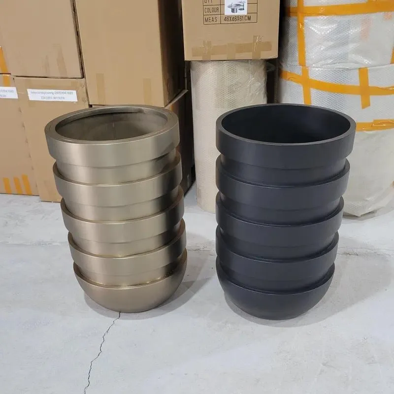 SCY Metal Plating Multi-circle Round Drum Stainless Steel Flower Pot Golden Flower Pot Hotel Artwork