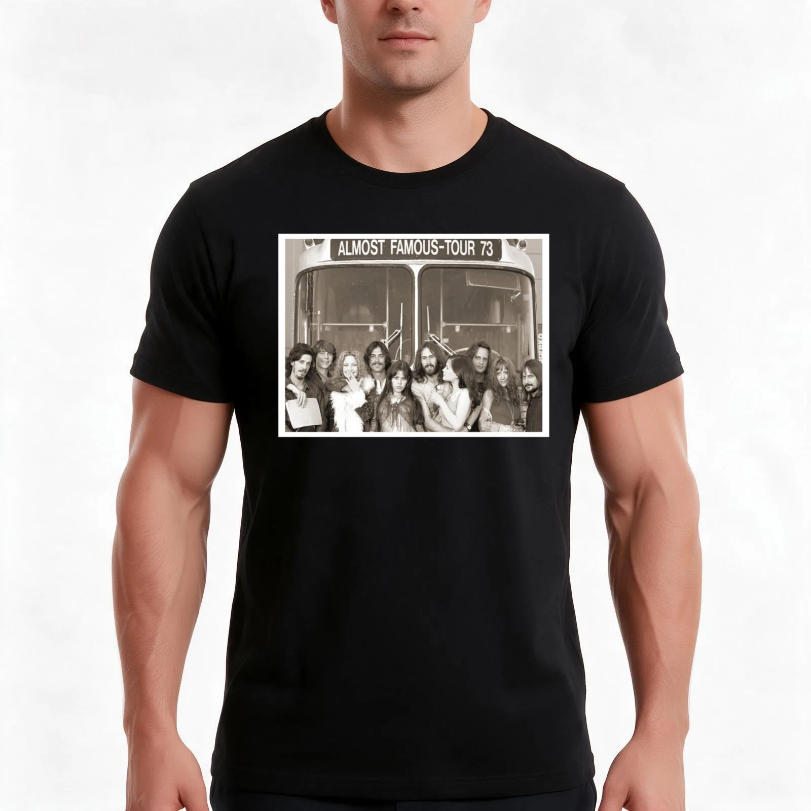 Almost Famous T-Shirt, Summer Casual Cotton Tee, Oversized Streetwear Tops, Vintage Graphic Print, Loose Fit Short Sleeve