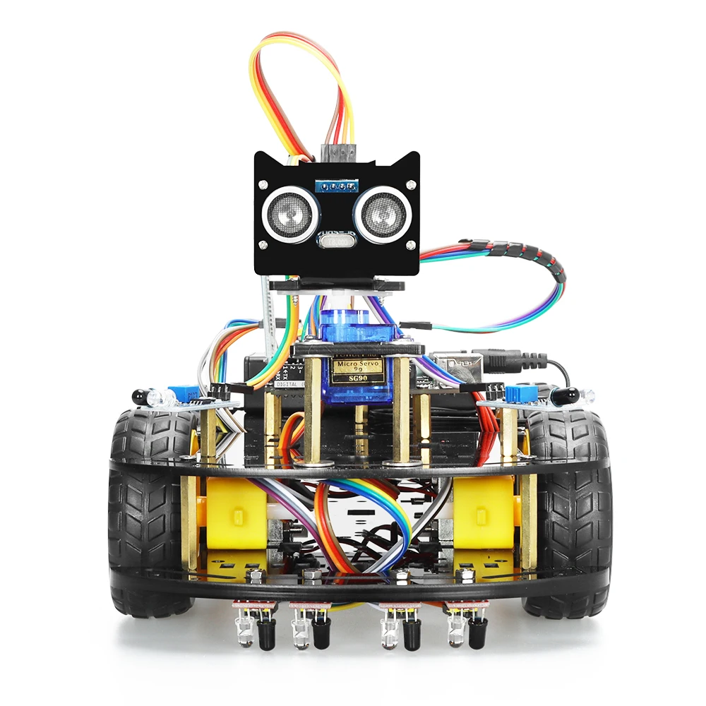 New Smart Robotic Car Kit for Arduino Programming Project DIY Complete Version Great Fun Learning Kit for Kid with Code +eManual