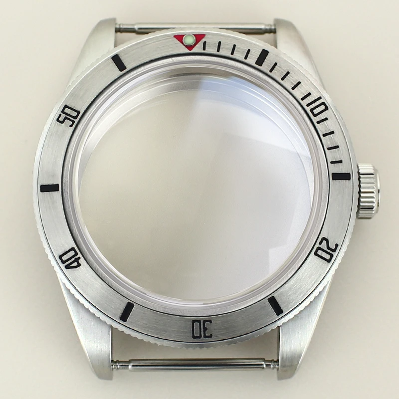 

39mm Silver Watch Case Domed AR Sapphire Glass For BB58 NH34 NH35 NH36 NH38 Automatic Movement Stainless Steel Watch Accessories