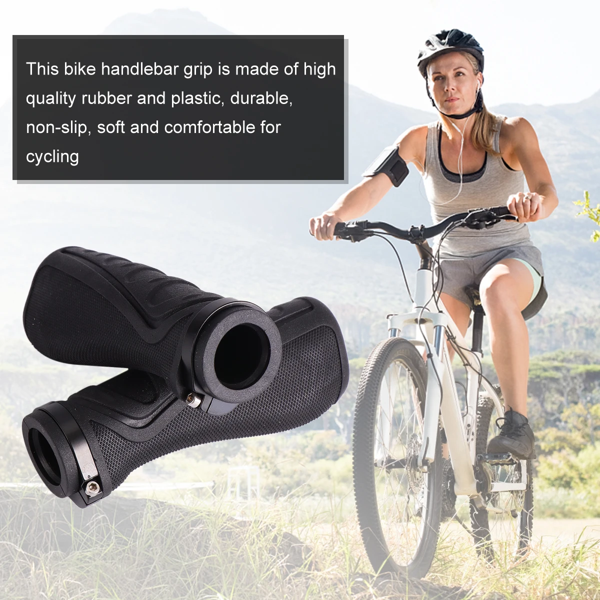 

2pcs Mountain Bike Handlebar Grips Non-Slip Comfortable Cycling Handle Bar Covers for Bikes Anti-Skid Rainproof for Cycling