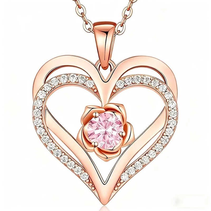 

Christmas Birthday Gift Dainty Personalized Necklaces for Women - 925 Silver Rose Gold Birthstone Jewelry for Girlfriend Mom Her