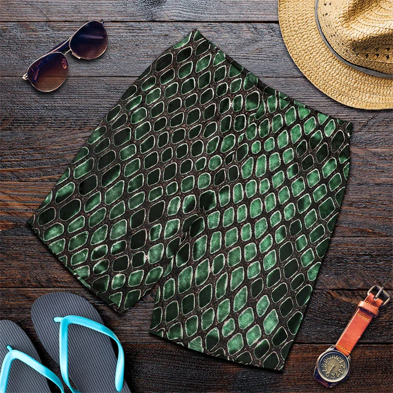 Men\'s Swimwear Shorts Snake Skin 3d Surfing Board Short Casual Beach Shorts Men Trunks Masculina Swimsuit GYM Pants Briefs Boy