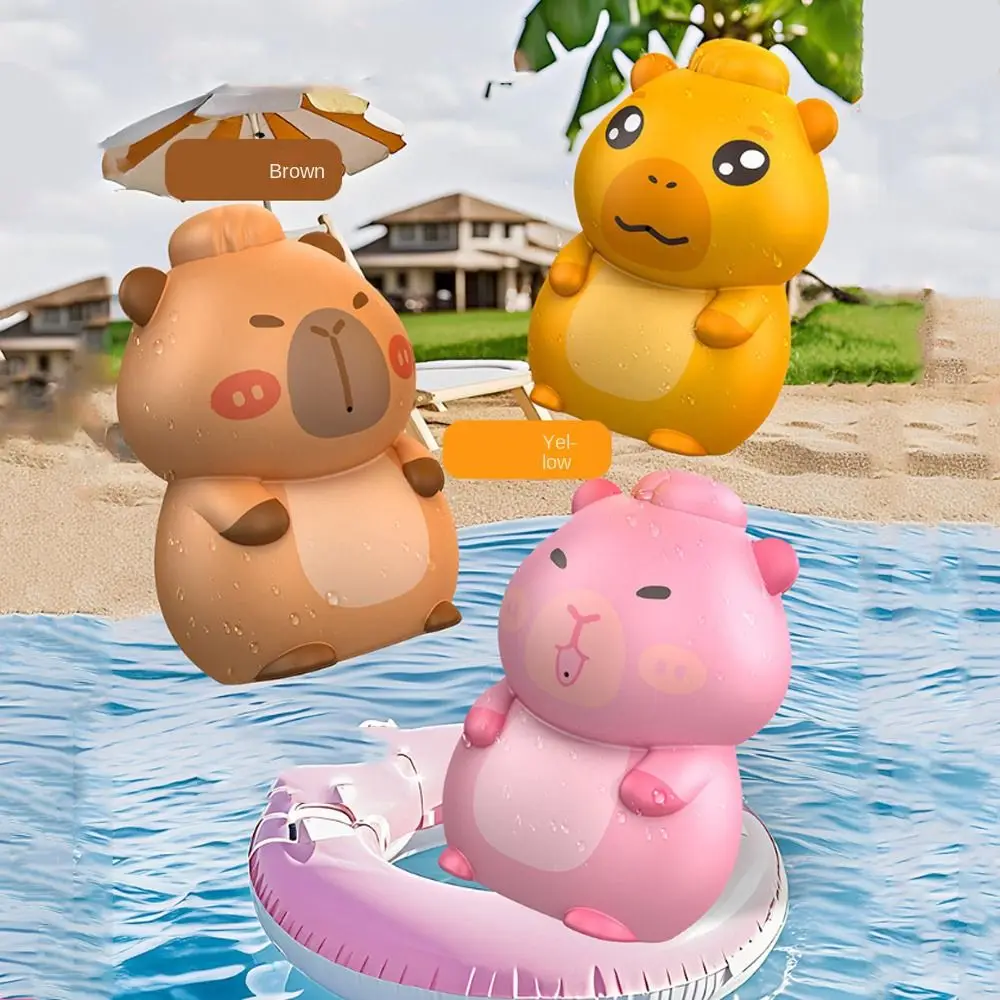 3pcs/set Cartoon Capybara Water Spray Toy Press Type Long Range Capybara Bath Toy Small Portable Capybara Water Fighting Toys