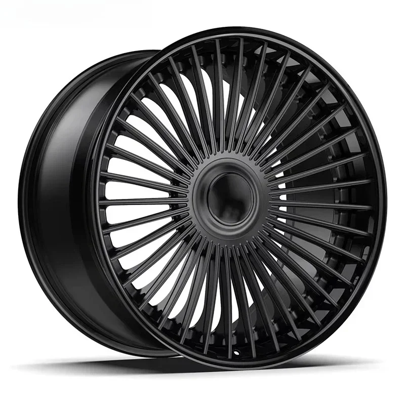 Roda Forjada Personalizada de Alta Qualidade em 2 Peças, Preta, 5x114.3, 5x120, 5x127, 6x139.7, Jante para Rodas de Carros de Passageiros
