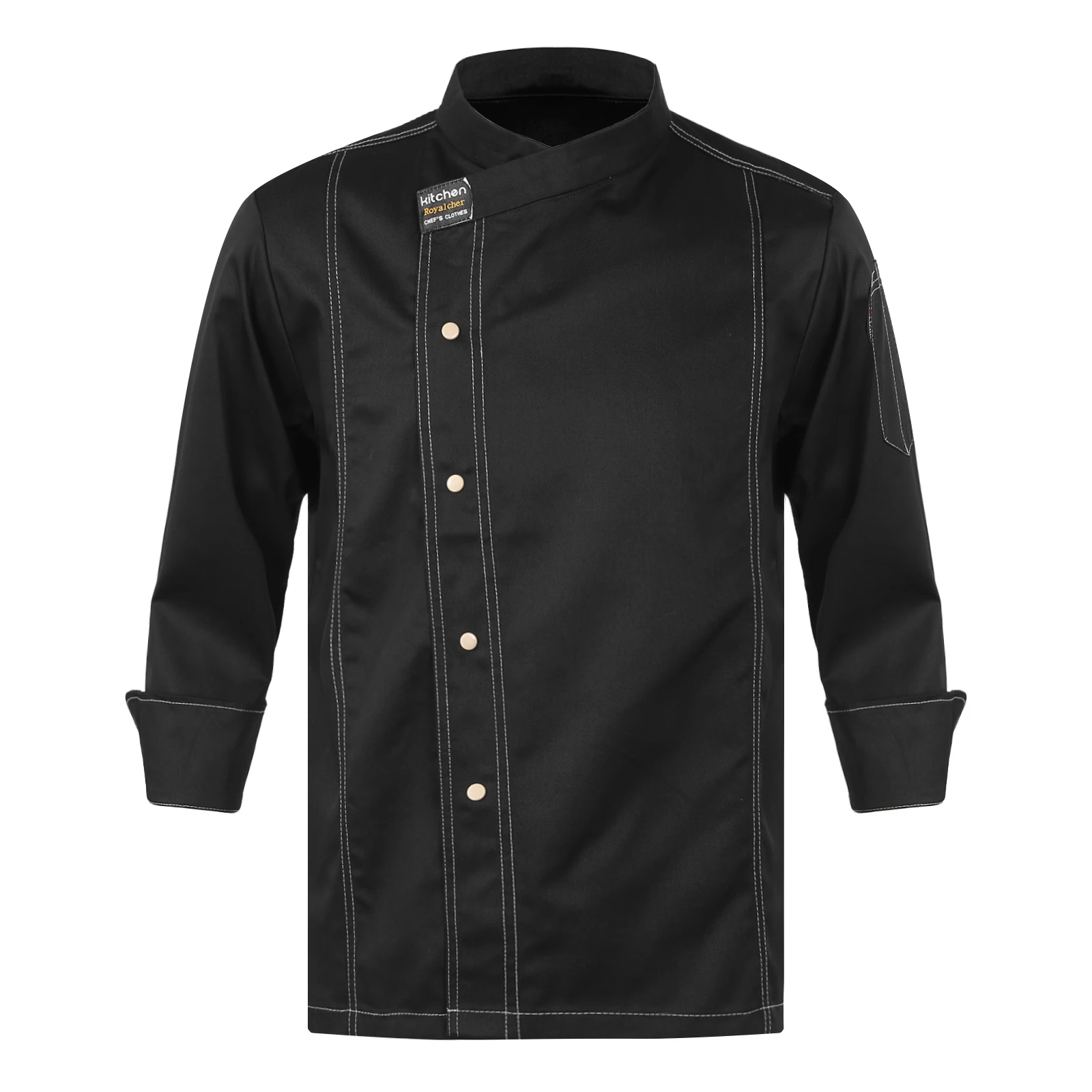 Mens Womens Unisex Chef Coat Cook Jacket Kitchen Work Uniform Hotel Restaurant Canteen Cake Shop Cafe Costume Cooking Shirt