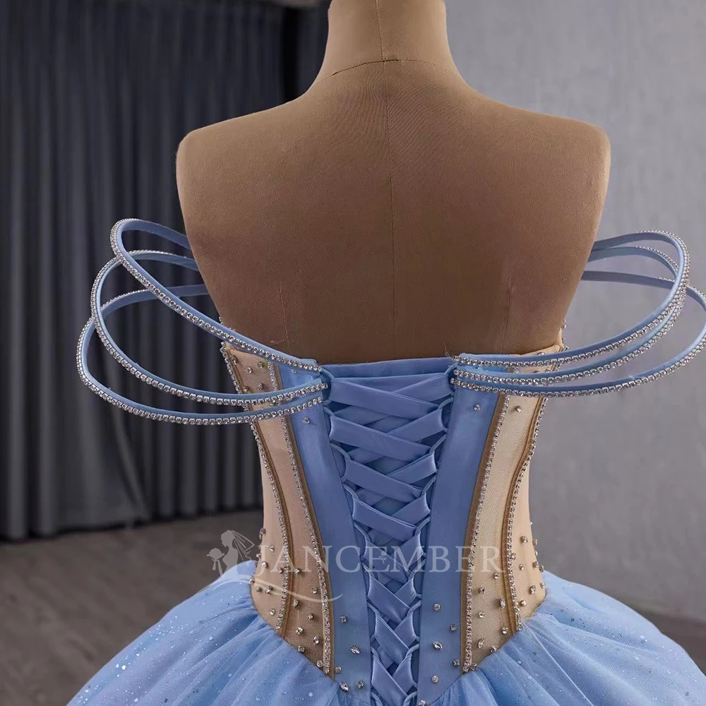 Vestido de baile personalizado superfino quinceanera vestido rendas até volta organza frisado plissado manga curta doce 16 vestidos de 15 anos