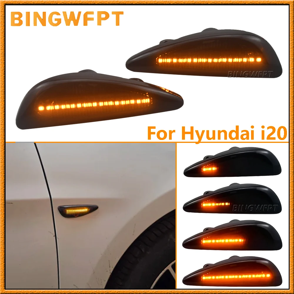 Sequential Dynamic LED Car Fender Side Marker Turn Signal Lights For Hyundai Solar Verna Accent 2011-2016 & I20 2010-2022