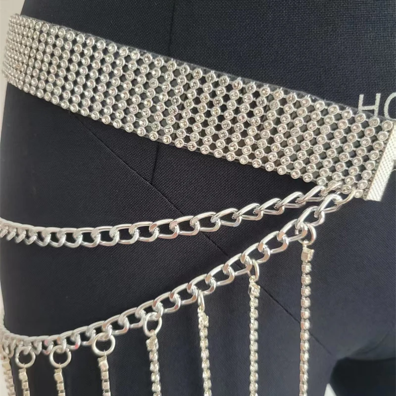 Damen Rock Mode Minirock Zubehör Diamant Quaste Hochzeit Party Gürtel 2024 Herbst Halloween Y2K Kleidung Körperkette Sexy – Detail 5
