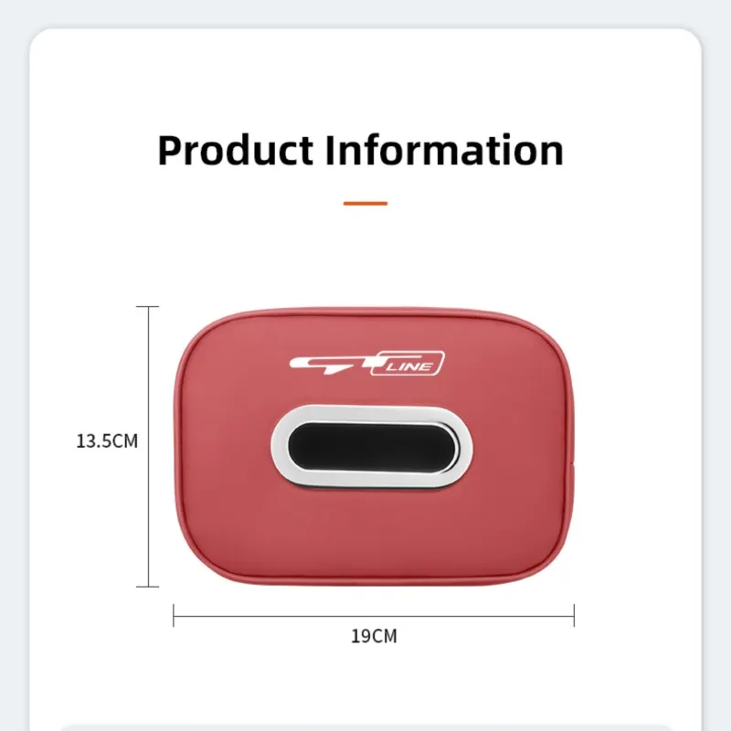 ستوكات الجلود مقعد السيارة الداخلي المحمولة درج الأنسجة صندوق الديكور لكيا GT خط سبورتاج ريو Ceed Morning Proceed K5