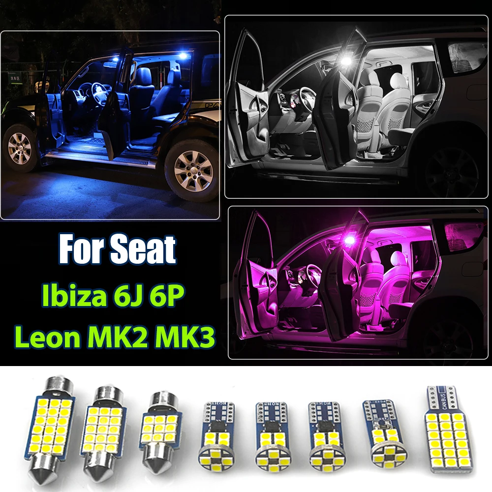 Für Seat Leon MK2 MK3 1P 5F FR Ibiza 6J 6P MK5 Auto-LED-Lampen Innenraumbeleuchtung Leselampe Schminkspiegel Kofferraumbeleuchtung Zubehör