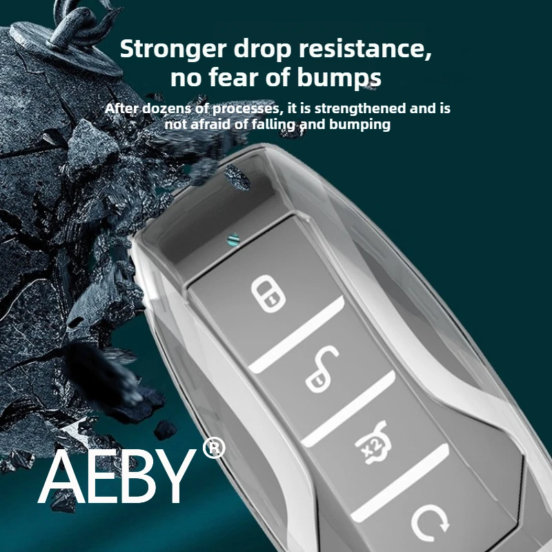 

AEBY For BYD Seal U DM-i 2020-2025 Car Keys Clear Protective Cover Case, Anti-Scratch Shockproof Key Fob Shell, Auto Accessories