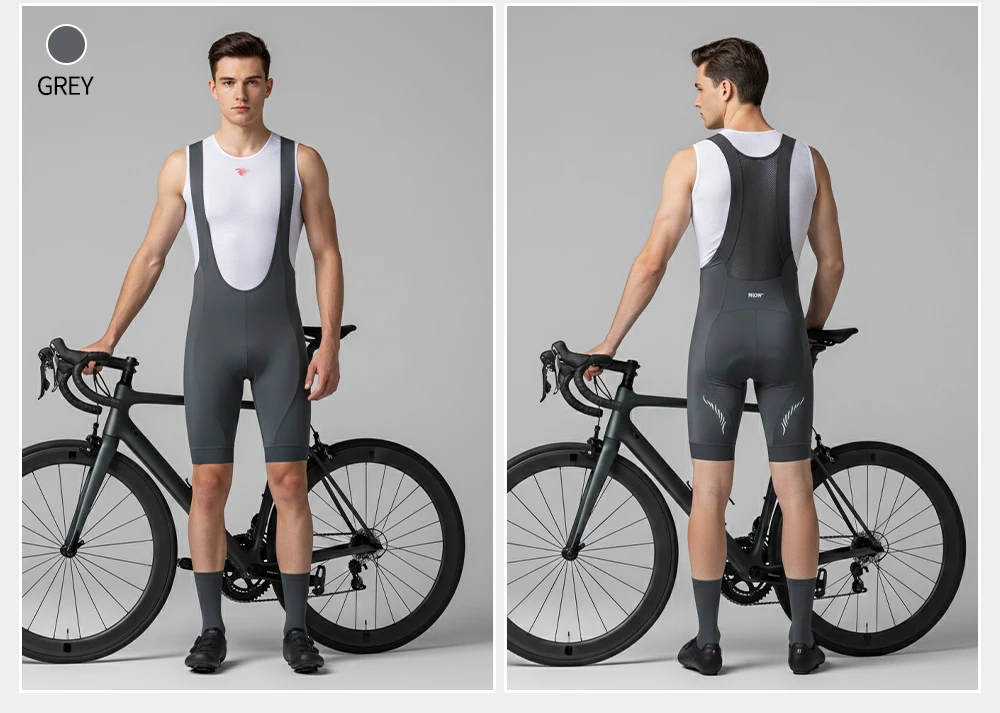 RION Herren Radsport-Trägerhose Fahrrad-Tights MTB Mountainbike-Bekleidung Rennrad-Ausrüstung Italienische Dolomiti-Polster 6H Slim Fit – Detail 16