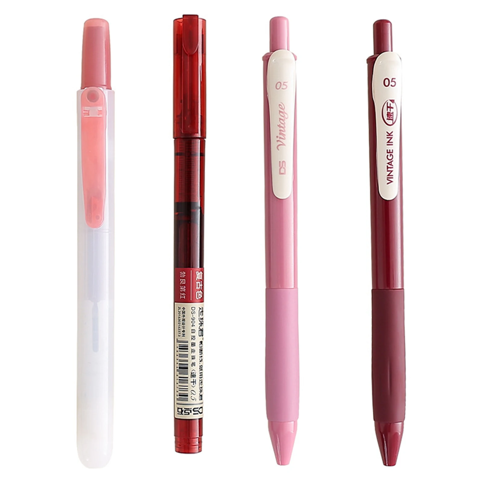 4pcs Personalized Colorful Press Pen Set Multipurpose Handwriting Tool For Diary Journal