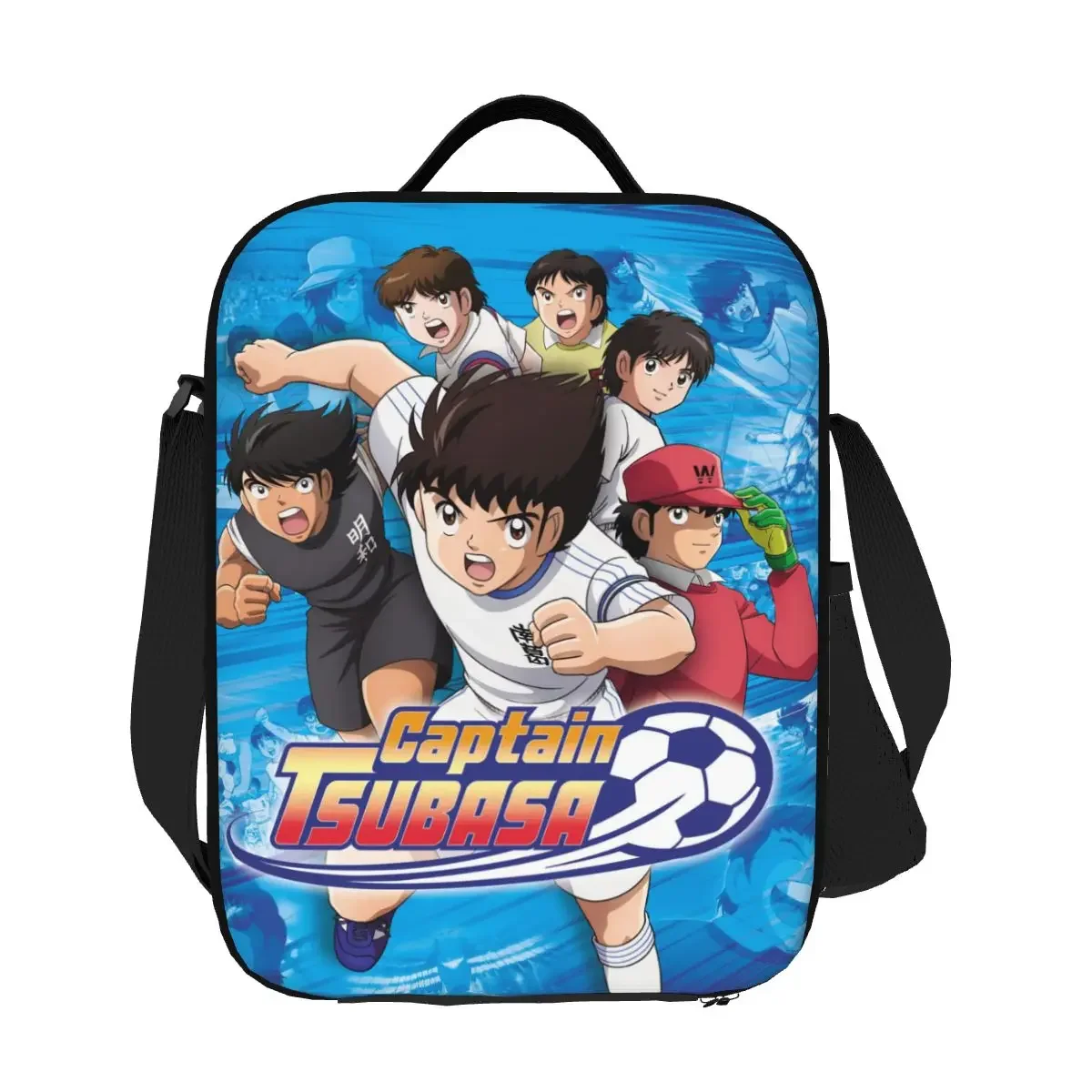 Custom Japan Football Manga Captain Tsubasa Lunch Bag Women Cooler Thermal Insulated Lunch Box for Kids School