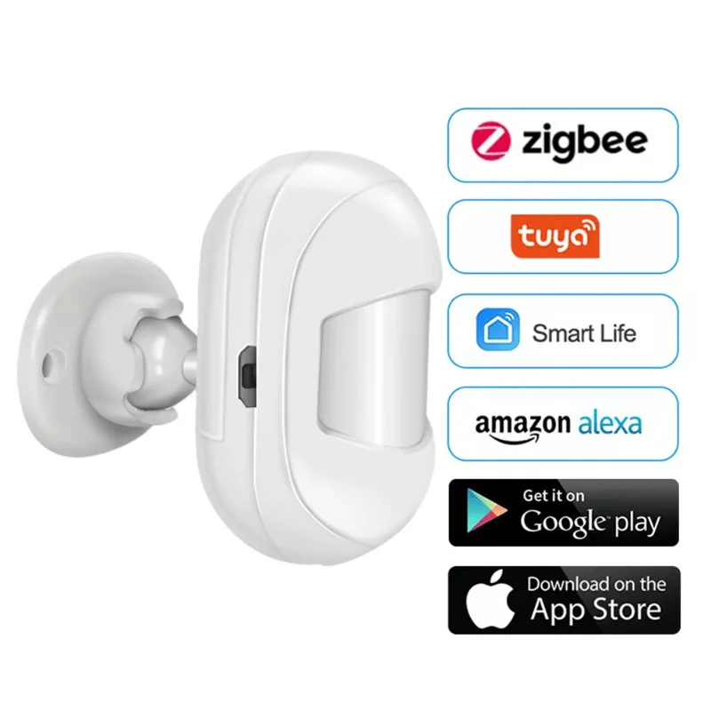 Tuya Smart ZigBee 3.0 Mobile APP Remote Monitoring Rechargeable Battery Built-In Motion Detector Human Body Infrared PIR Sensor