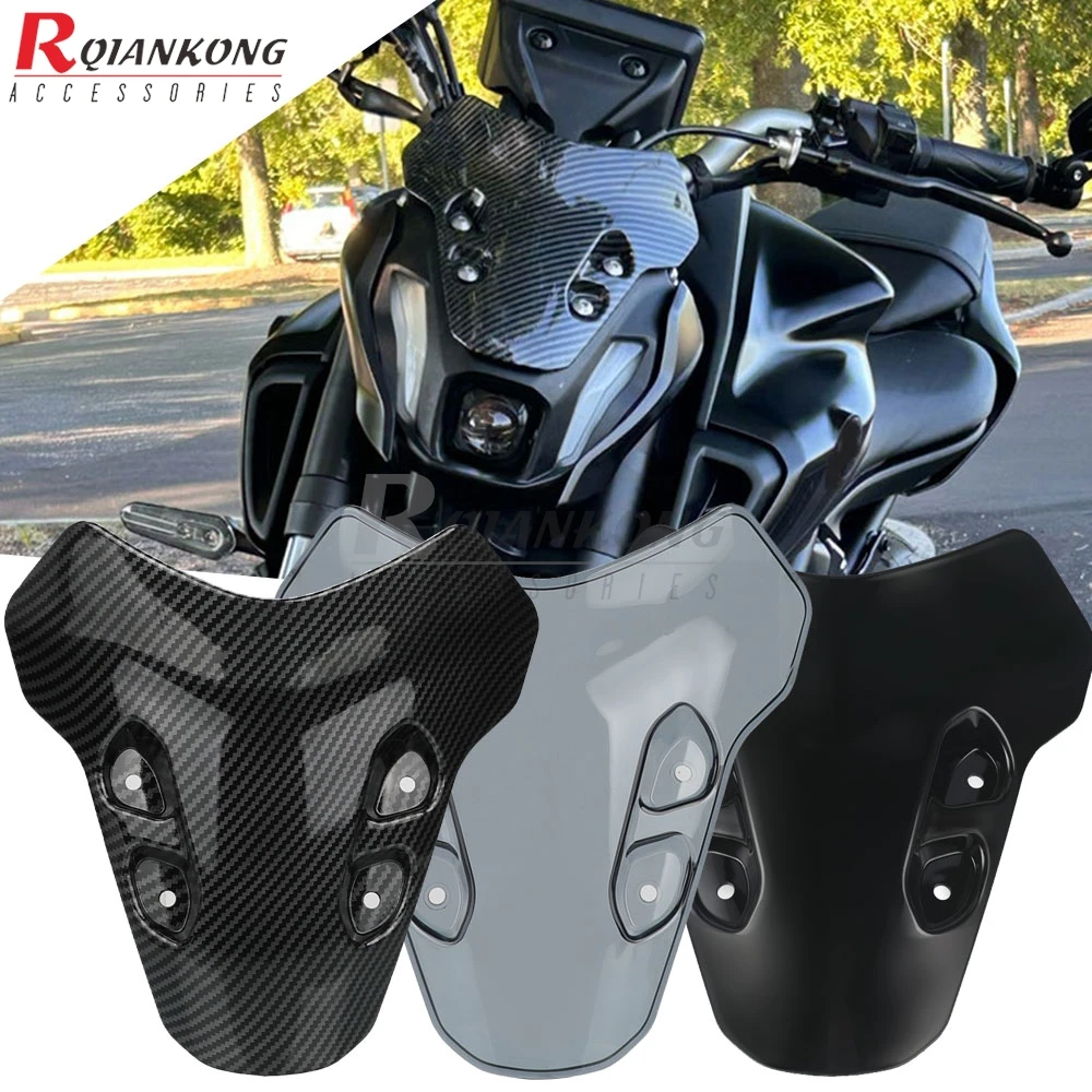 Double Bubble Windshield Deflector Motorcycle WindScreen Protector Wind Shield For YAMAHA MT07 MT-07 2021 2022 2023 2024 2025