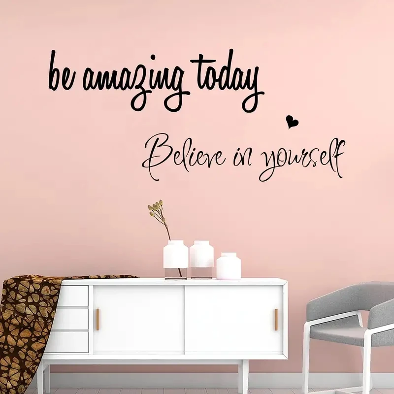 Elevate Your Space With 1pc Large Inspirational Quote Wall Decals - Removable Positive Saying Lettering Stickers!