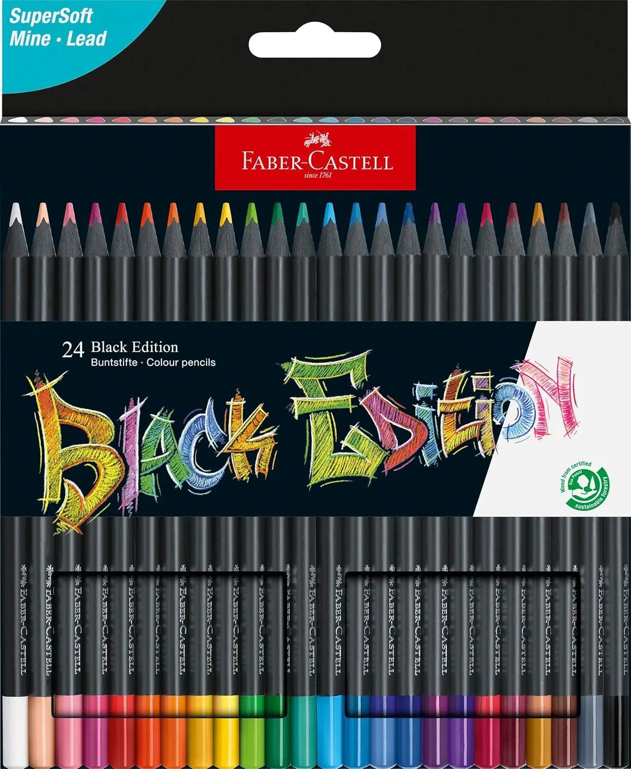 

24 Soft Core Colored Pencils, Triangular Grip, Eco-Friendly Wood, Smooth Blending, Vibrant Colors
