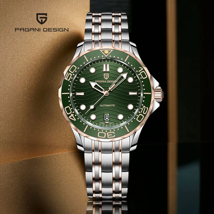 

PAGANI DESIGN 2026, новые мужские часы для дайвинга, золотые роскошные автоматические часы для мужчин, механические наручные часы AR, сапфировый керамический безель