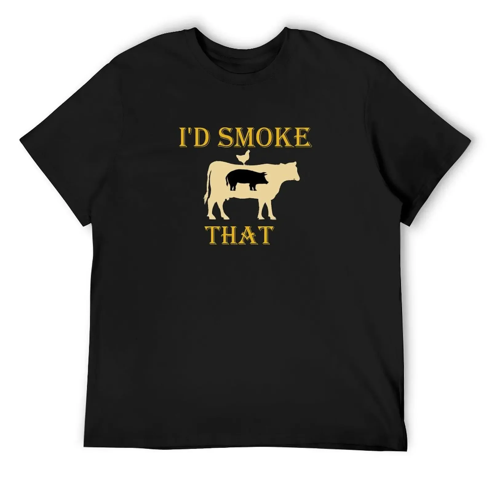 I'd Smoke That Cow Grill BBQ Smoker Grilling funny pink pig head ask me about my moo cow T-Shirt