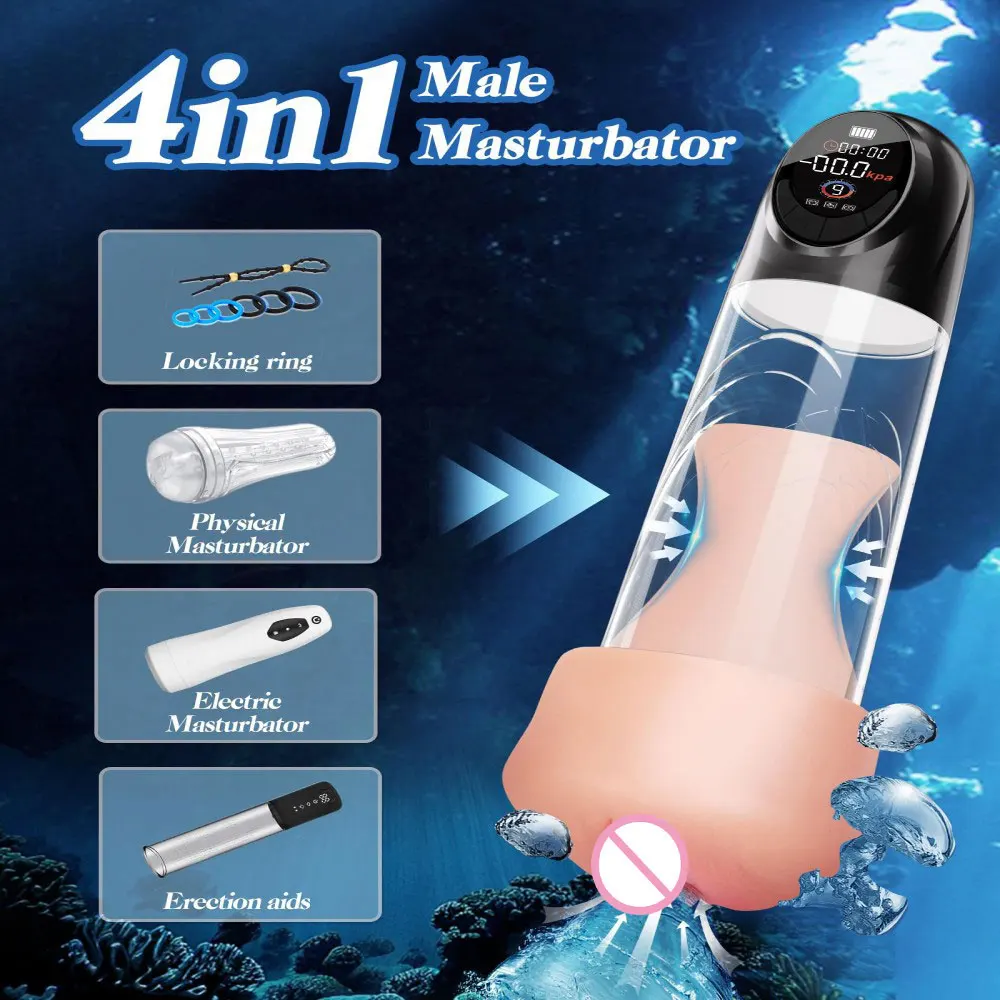 Electric Penis Thickened Pump Erection Enlargement Automatic Vacuum Penis Pump for Men 5 Suction Masturbating Sex Toy for Man 18