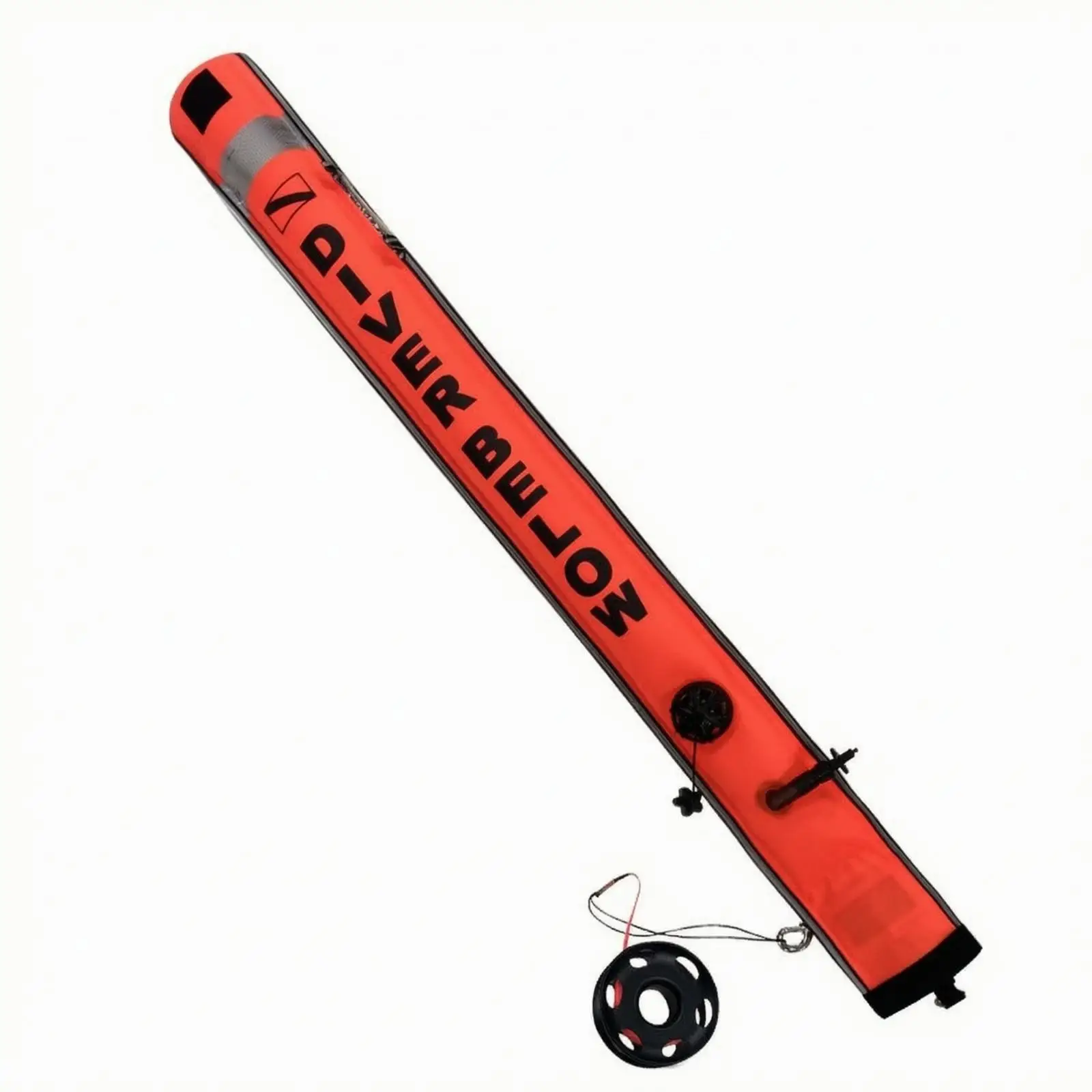 Compact Scuba Diving Surface Marker Buoy | built-in Overpressure Relief air-release mechanism, Reflective Band for Night