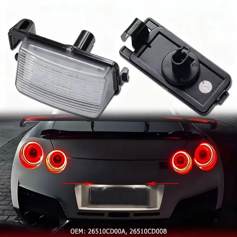 

For NISSAN Pulsar GTR (R35) Cube Sentra 350Z (Z33) 370Z (Z34) Infiniti G25 G35 G37 LED Car License Number Plate Lights Lamp