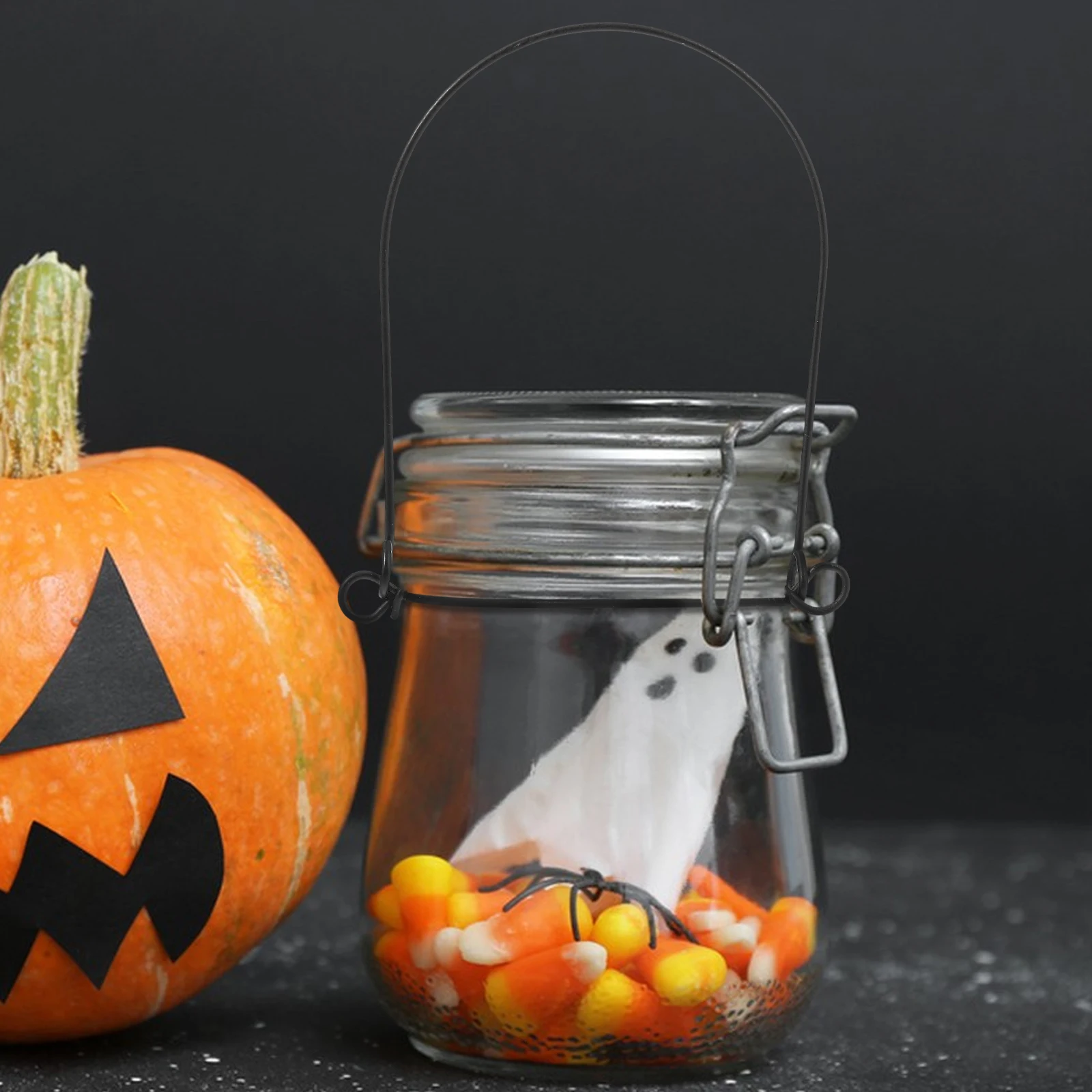 

10 Pcs Jar Handle Halloween Candy Kitchen Wire Bracket Jars Holder Stainless Steel