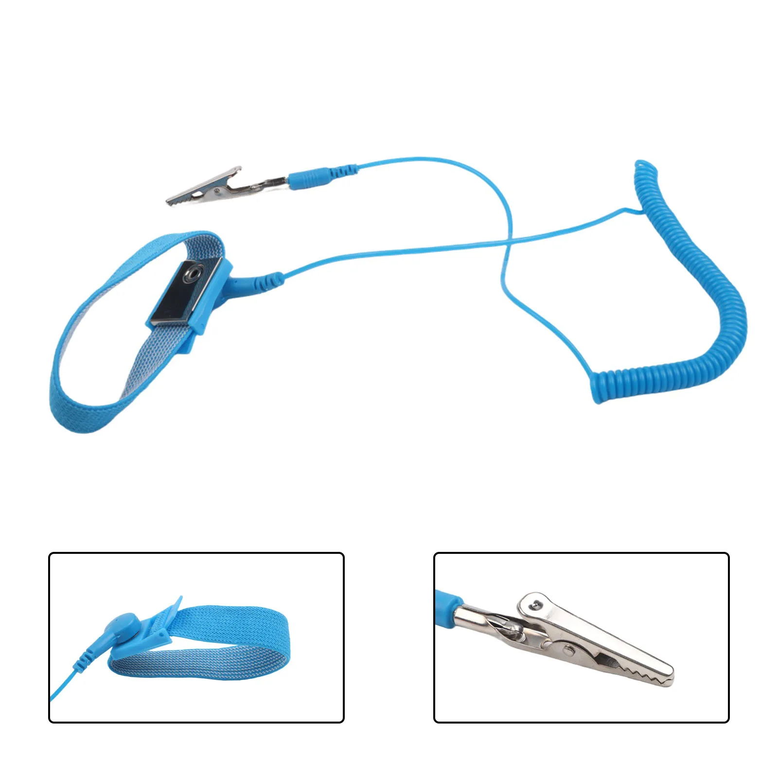 Conductive Wristband for ESD Mitigation Featuring 1mm Conductive Fiber Spacing and 0.1 Second Static Neutralization Capability