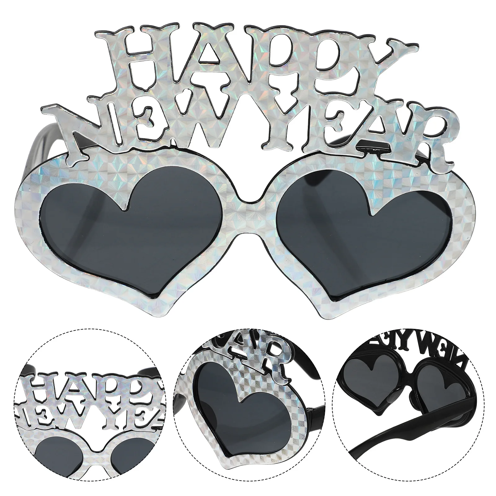 

3Pcs New Year Party Glasses Unique Festive Eyeglasses for Adults Lightweight Unbreakable Photo Booth Props Holiday Decor