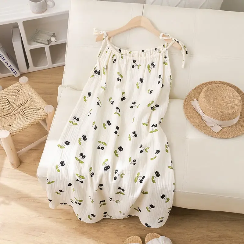 Summer Suspender Nightgown Cute Pajamas for Women Cotton Home Clothes Sleepwear Woman Offer Nightwear Nightgowns Homewear Sexy