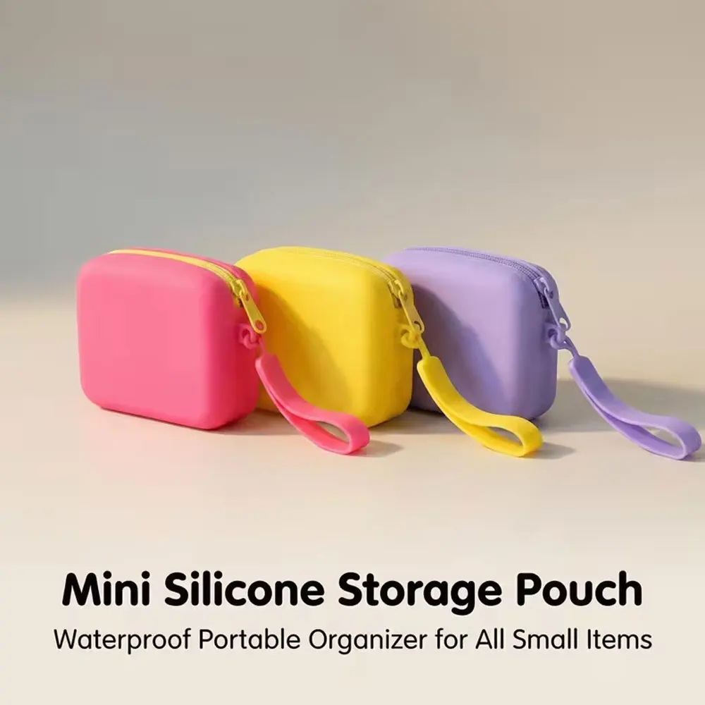 Verpackungstasche, Aufbewahrungstasche, Mini-Silikon-Reißverschlusstasche, tragbare kleine Aufbewahrungstasche, geeignet für Datenkabel, Kosmetik, Münzen und Heimtierbedarf, Reise-Aufbewahrungstasche,