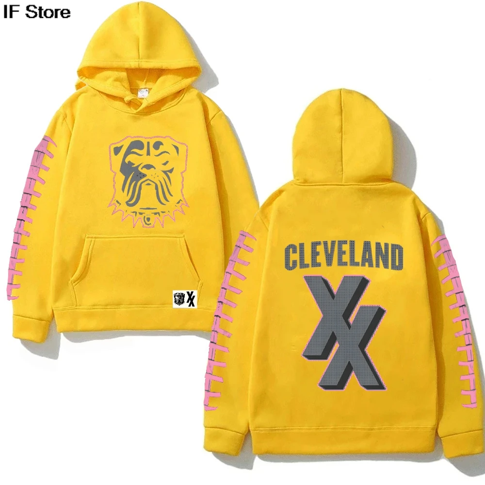 mgk x كليفلاند براون طويلة الأكمام هوديي لخريف/شتاء جديد الجرونج بلوزات فاسق ملابس طويلة الأكمام مقنعين البلوفرات #5