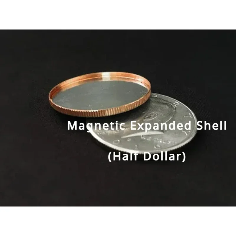 Magnetic Expanded Shell (Half Dollar) Magic Tricks Stage Magia Gimmick Illusion Props Vanishing Coin Magie Magicians