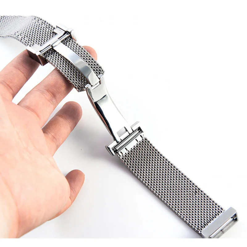 بديل لـ Universal Wave Fino Mesh Strap Milan Steel Strap Bay Fino356501 391033Steel Watch Chain 20mm 22mm