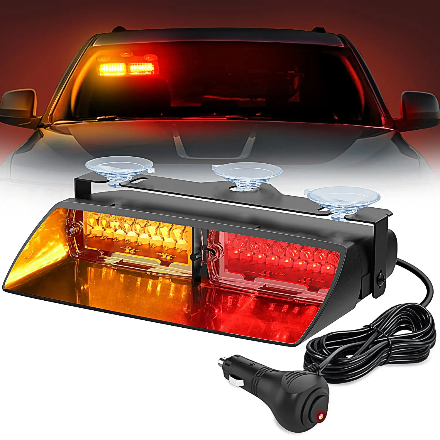 

16LED Car LED Strobe Lamp Police Lights 18 Model Red/Blue Signal Lamp Flash Dash Emergency Flashing Windshield Warning Light 12V