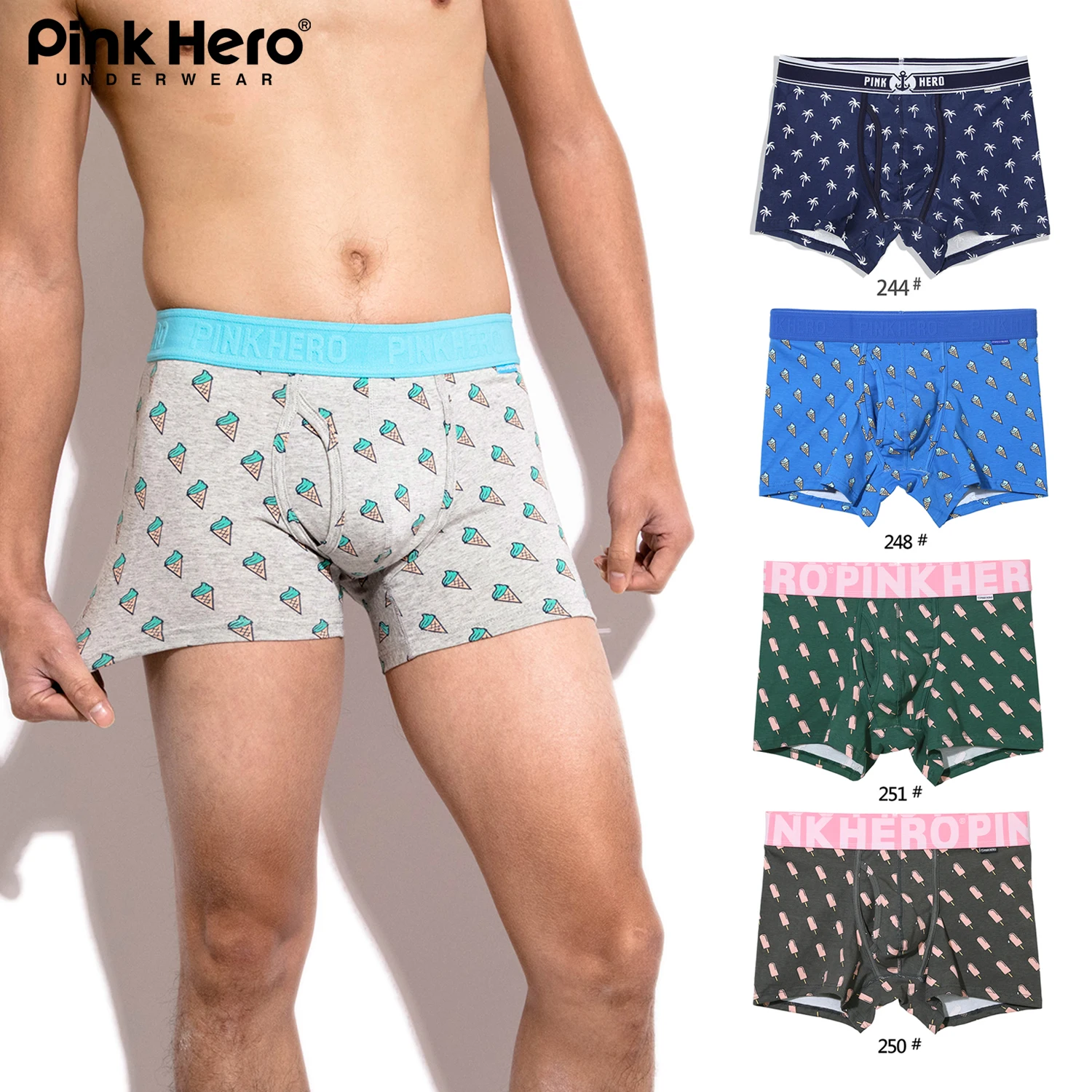 PINKHERO Print-B Stylish Fun Patterns Male Underpants For Men, Comfy And Soft Cotton Underwear Boxer Briefs And Men\'s Panties