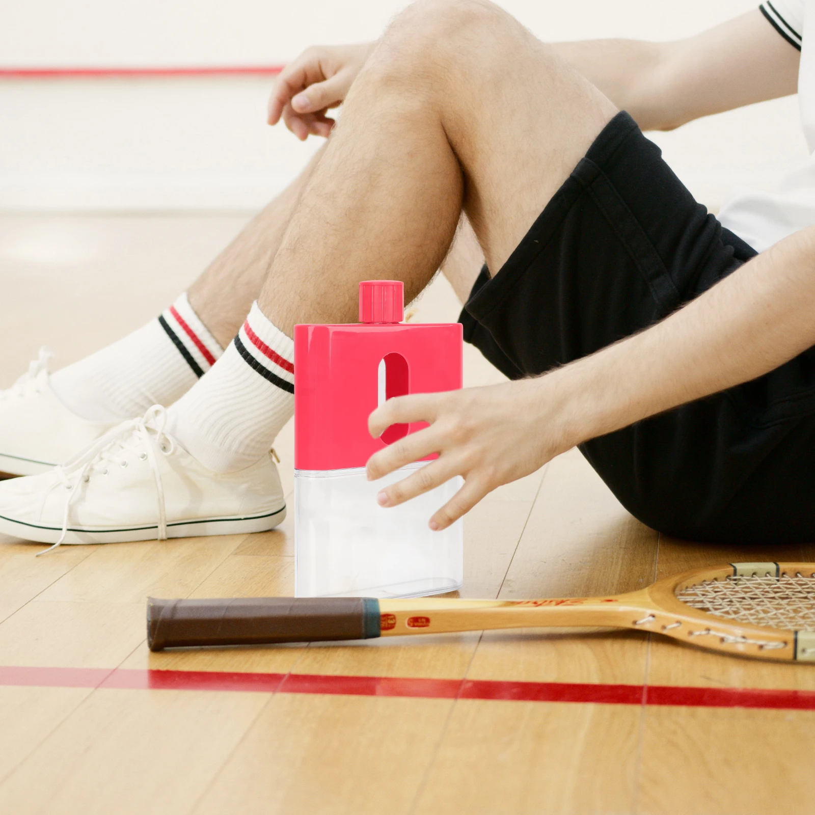 

Slim Flat Water Bottle Leak Proof Lid Portable Sports Water Bottle for Travel Outdoor Fitness Drinking Cups Drinking Cup