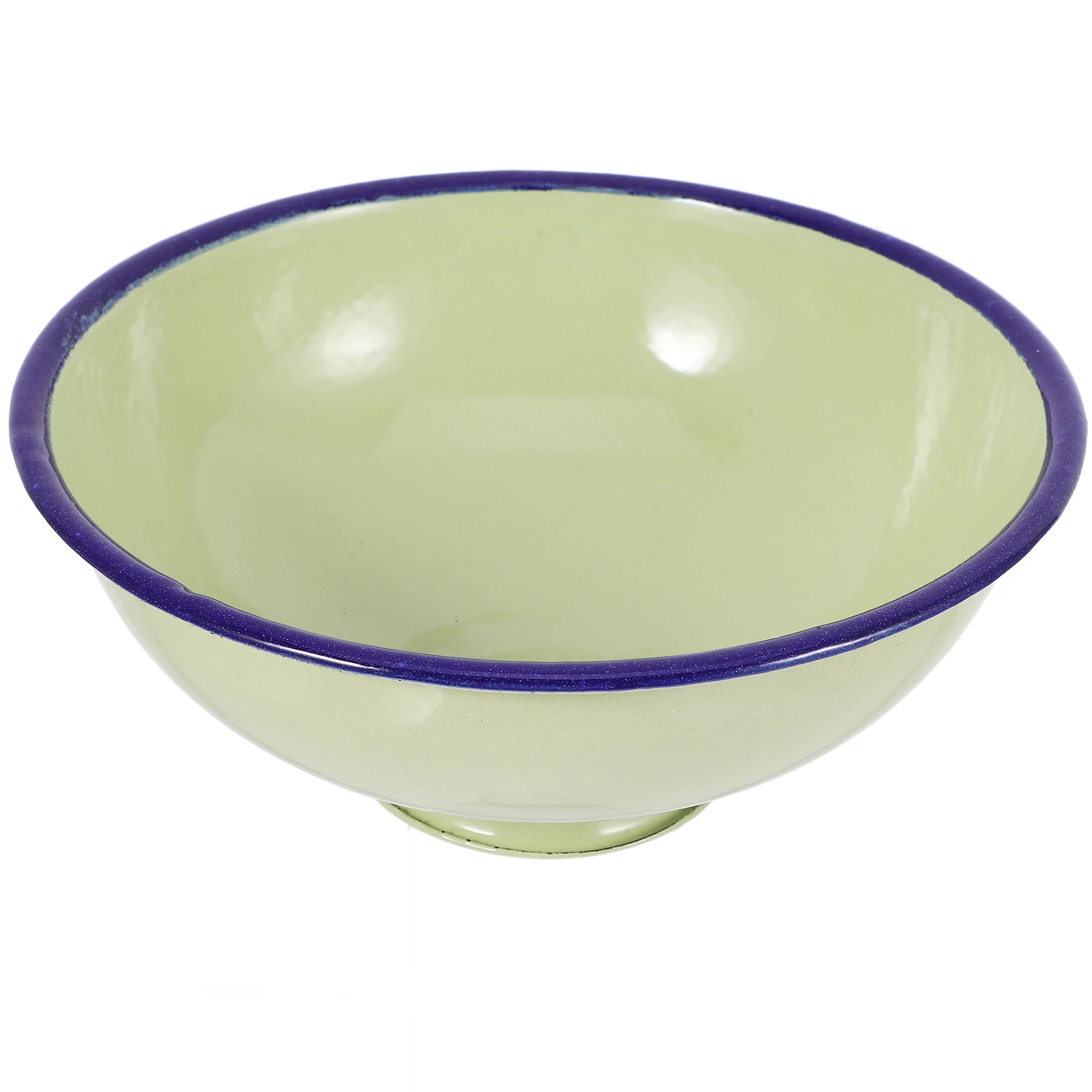 

Vintage Thickened Large Enamel Bowl with Flat Edge for Salad Noodles Serving Practical Enamelware Enamel Bowl