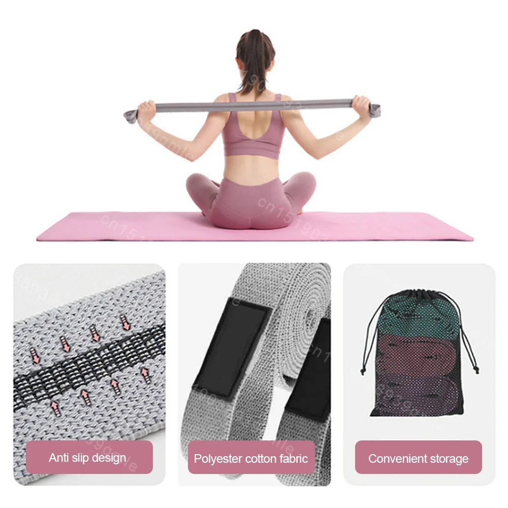 Knitted Yoga Pilates Resistance Band Non-Slip Pull Up Assistance Bands Stretch Band Resistance Home  Gym Strength Elastic Band